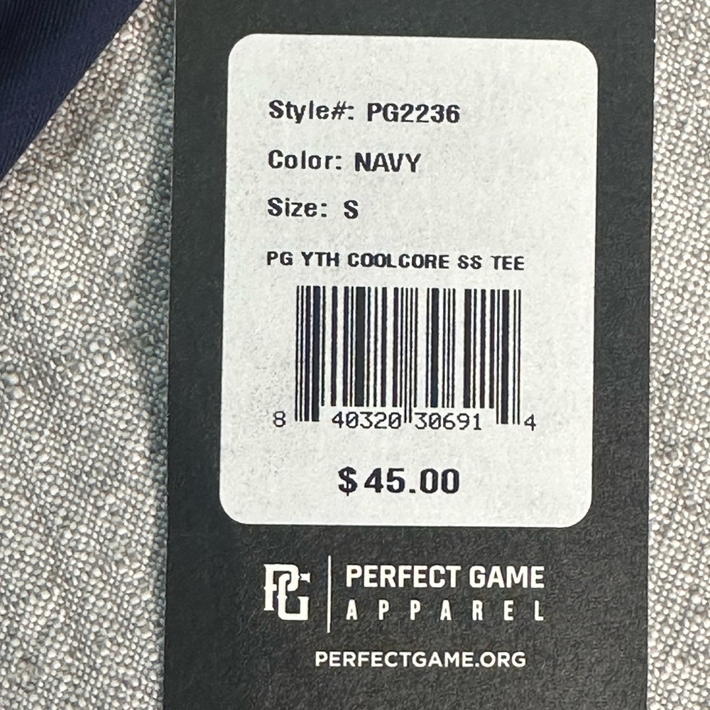 Perfect Game (PG) Coolcore Baseball Tee • Youth Small • Short Sleeve • NWT - Picture 3 of 7